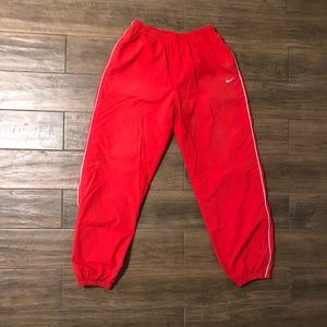 Red Windbreaker Nike joggers